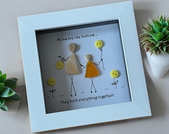Personalized Pebble Artwork Picture Frame, Mother's Day Gift