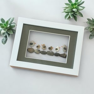 Seagulls Pebble Picture, Unique Pebble Artwork, Original Gift for Friend, Personalised Gift for Mum, Gifts for Him, Gifts for Her,