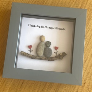Teacher appreciation gift / Personalised teacher pebble picture / End of year gift for teacher / Unique gift for Childminder