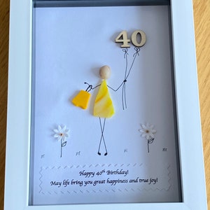 Image personnalisée de galets pour 40e anniversaire, cadeau joyeux 40e anniversaire, cadeau 40e anniversaire de femme, cadeau pour le 40e anniversaire de soeur, cadeau unique