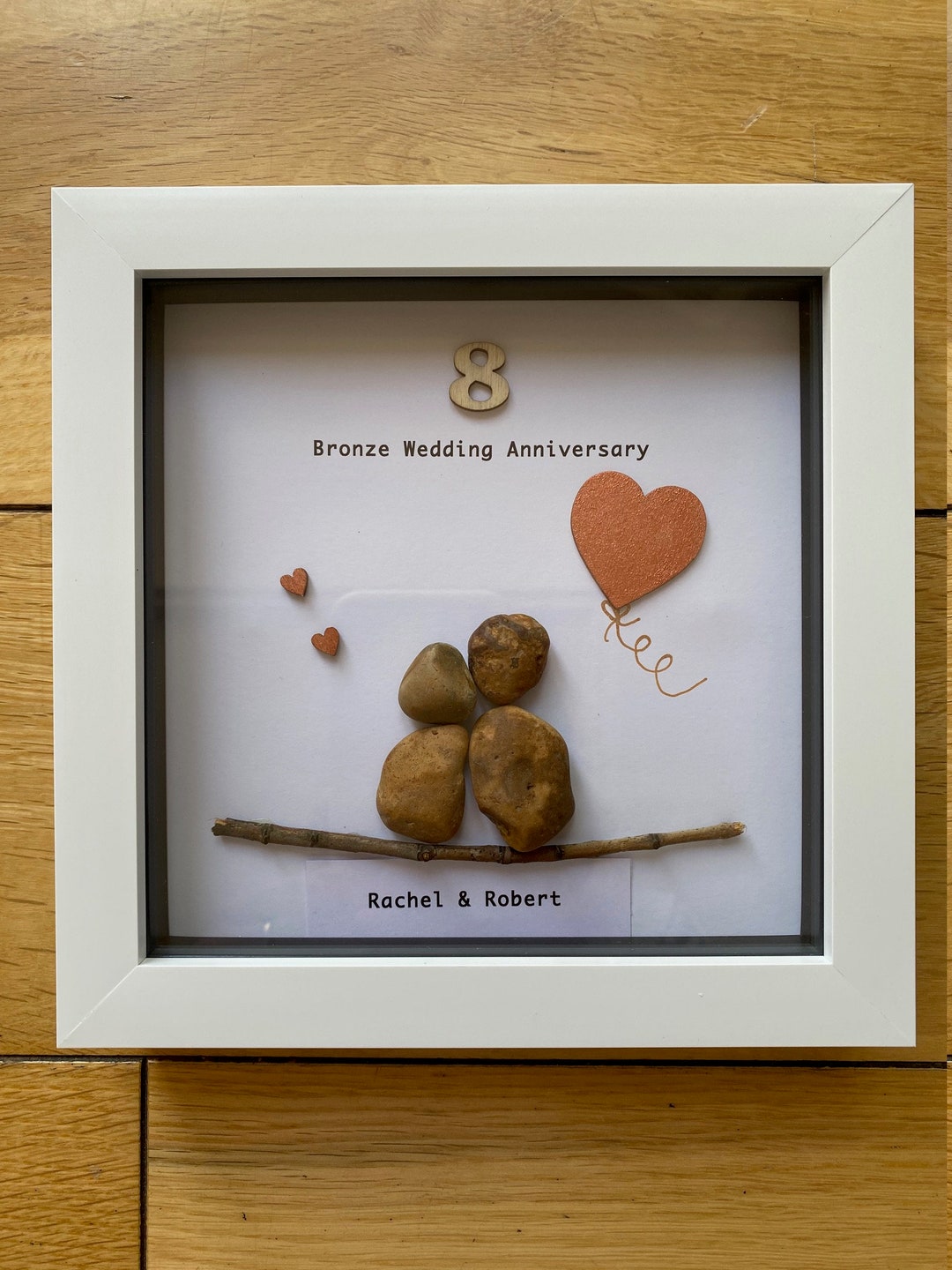 Bronze Wedding Anniversary Gift 8th Wedding Anniversary Gift Pebble Artwork 19th Wedding Anniversary Gift Etsy