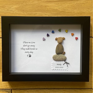 Dog Memorial Gift, Pet Memorial Gift, Pet Loss Pebble Frame, Pet Lover Gift, Pebble Frame for Dog Owner