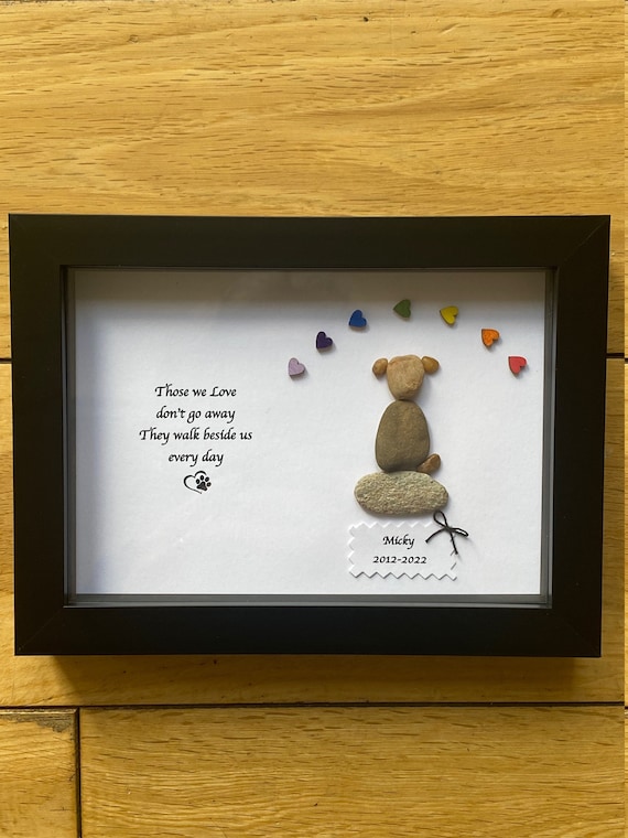 Dog Memorial Gift Pet Memorial Gift Pet Loss Pebble Frame Etsy