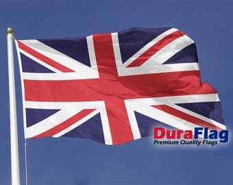 DuraFlag Union Jack 5ft x 3ft with Choice of fittings UK British United Kingdom flags | Heavy Duty 150gsm Knitted Polyester Flagpole Flag