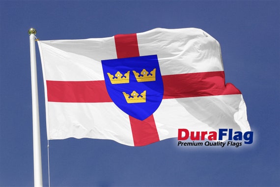 Duraflag East Anglia 5ft X 3ft With Rope and Toggle Heavy Duty 150gsm  Knitted Polyester Flagpole Flag 