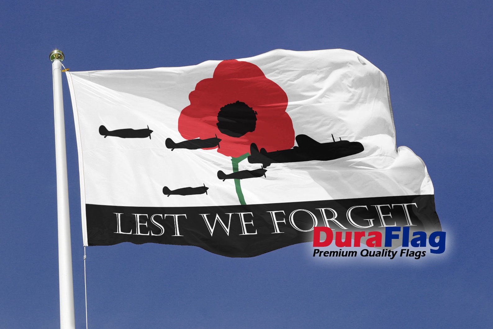 Custom Made Duraflag Lest We RAF Premium Quality Flag Various