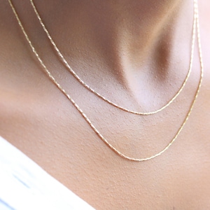 Modern Gold link Chain necklace, Dainty 18K gold filled chain Necklace, Everyday Waterproof Jewelry