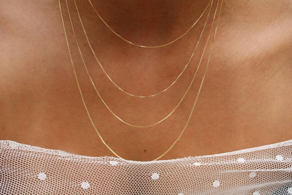 Boxed Chain - Multiple Sizes - Layering Necklaces – Kono & Co.