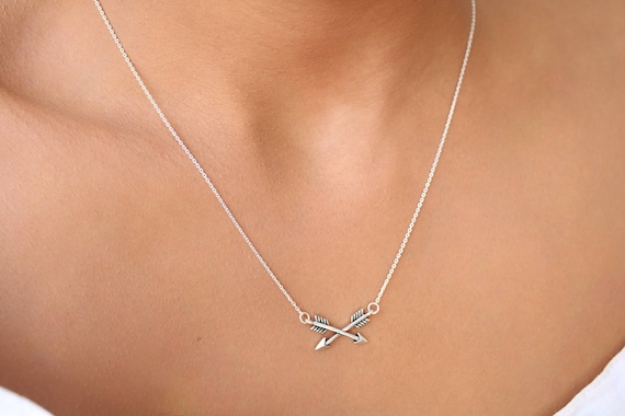 Sterling Silver Arrow Necklace: Dainty Minimalist Jewelry
