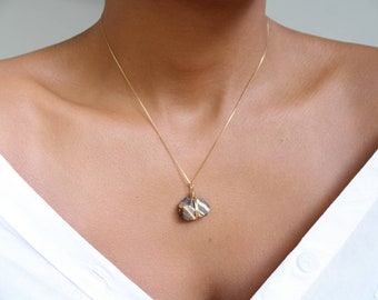 Raw Tiger Eye Necklace, Genuine Tiger Eye Gold Filled Necklace, Meditation Jewelry, Natural Gemstone Jewelry