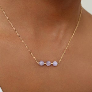 Dainty Amethyst Necklace, February Birthstone Jewelry, Genuine Amethyst Necklace