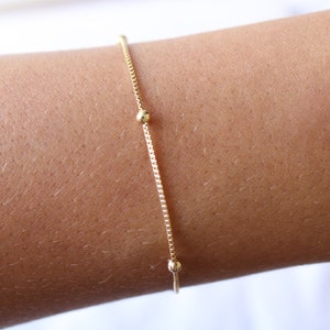 Gold beaded Bracelet, Sattelite chain bracelet, Dainty, Perfect for Everyday Weart, Perfect Gift for Her, Bridesmaid Gifts