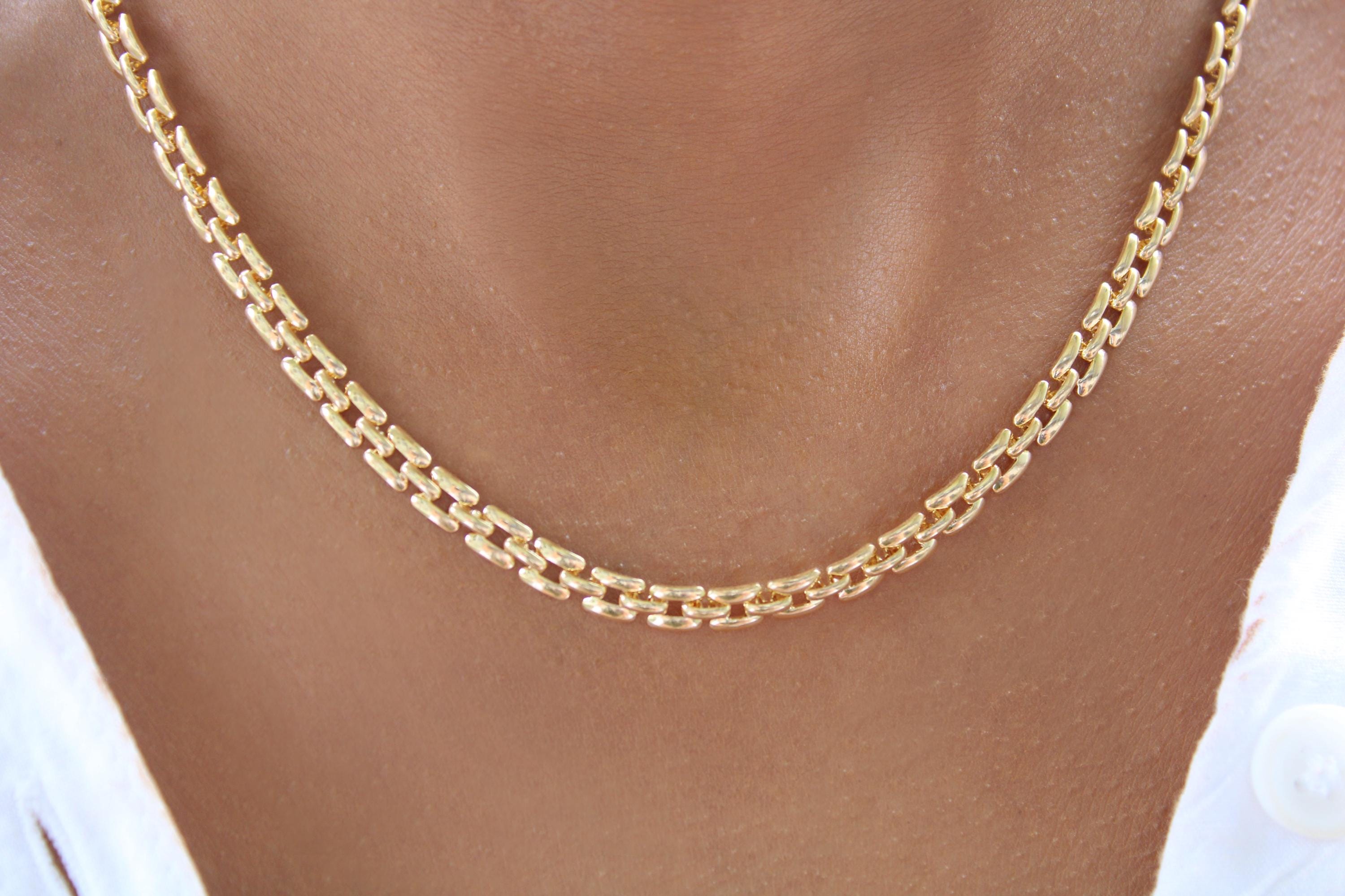 ネックレス・ペンダント Square Concho Link Necklace #8780 0.85mm Adjustable Wheat Chain Necklace in 14K White Gold