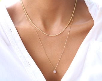 Dainty Rose Quartz Necklace: 18k Gold-Filled Love Crystal