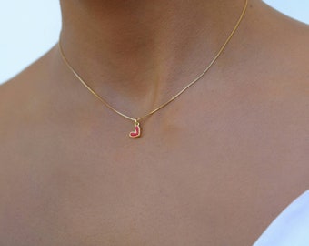 Tiny Heart Necklace, Minimalist 18K Gold Filled Chain, Love Friendship Matching Jewelry, Bridesmaid Gift For Her