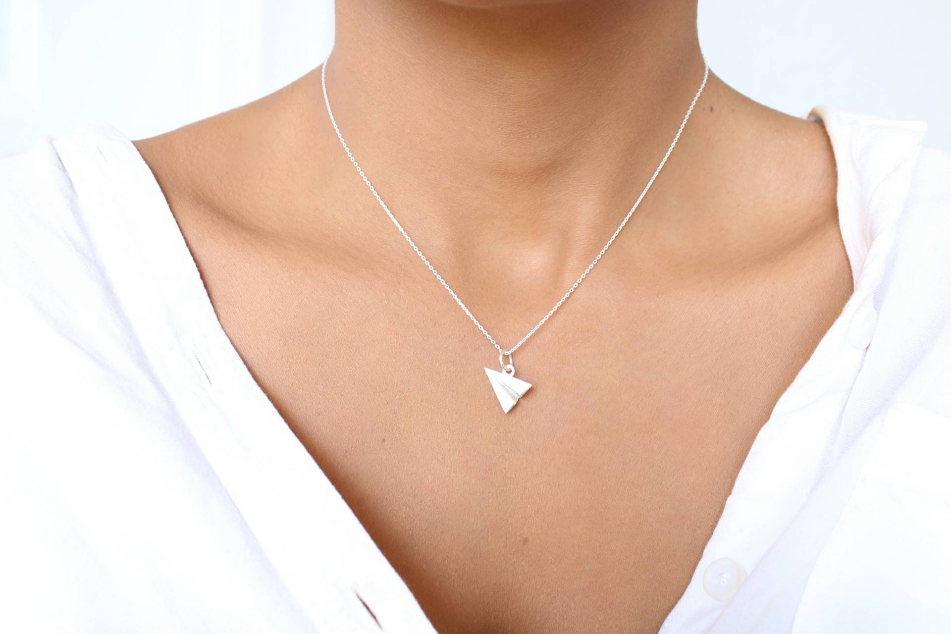 Louis Vuitton LV Paperplane Necklace, Silver, One Size
