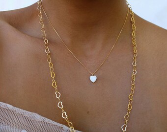 NORLSO Dainty Pearl Heart Necklace - Layered Pendant With Zircon, Alloy, No Gemstone - View #14