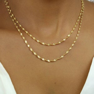 Dainty Twist Gold Chain, 18k Gold Laminate Twisted Snake Chain Necklace, Minimalist Necklace, Everyday Jewelry, Gold Layering Necklace
