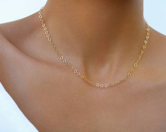 18k Gold Filled Chain, Choker Necklace, Dainty Jewelry, Gold Layering Necklace, every day adjustable necklace, Dainty Jewelry