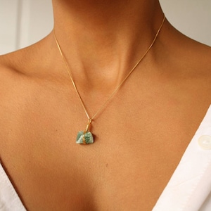 Natural Jade Necklace, Genuine Green Gemstone Jewelry, Dainty Everyday Jade Necklace