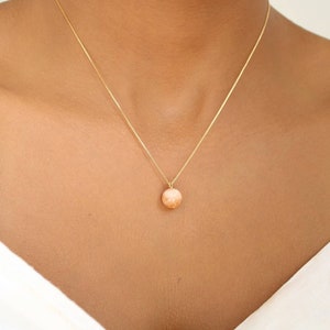 Sunstone Necklace, Genuine Minimalist Crystal, 18k Gold Filled Necklace, Dainty Gemstone Jewelry, Bridesmaids Gift