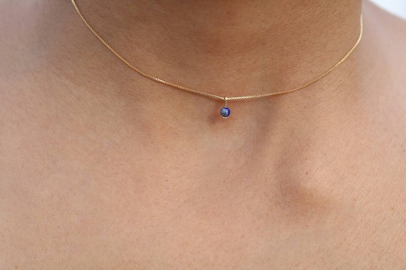 Dainty Lapis Lazuli Necklace: 18k Gold Filled Minimalist Jewelry