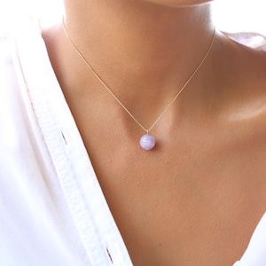 Dainty Amethyst Necklace: 18k Gold Filled, February Birthstone