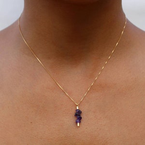 November Citrine Dainty Necklace, Birthstone Jewelry, 18K Gold filled gemstones Necklace
