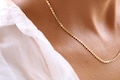 Dainty 18k Gold Filled Waterproof Necklace: 2MM Dotted Chain, Minimalist Layering