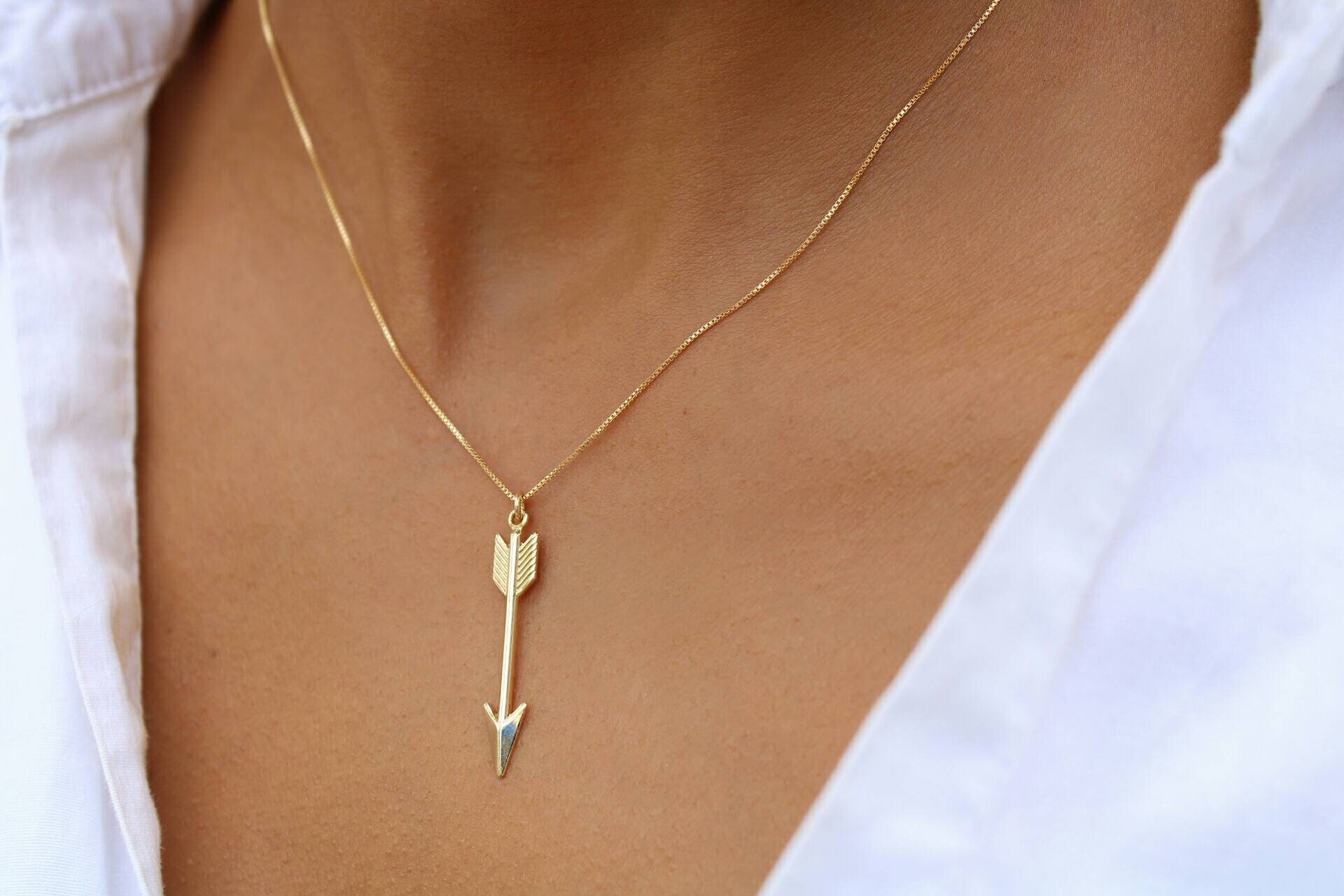 Gold Arrow Necklace 18k Gold Filled Love Arrow Chain Daity