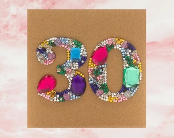 Happy 30th Birthday Card, Thirty, 30th Birthday card for her, Girls Birthday card