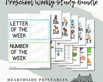 Preschool Weekly Study Bundle - Homeschool Printables, Preschool, Pre-k Learning, Early Education