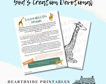 Devozionale per la famiglia sulla creazione di Dio - Foglio da colorare per la scuola domestica (download digitale)