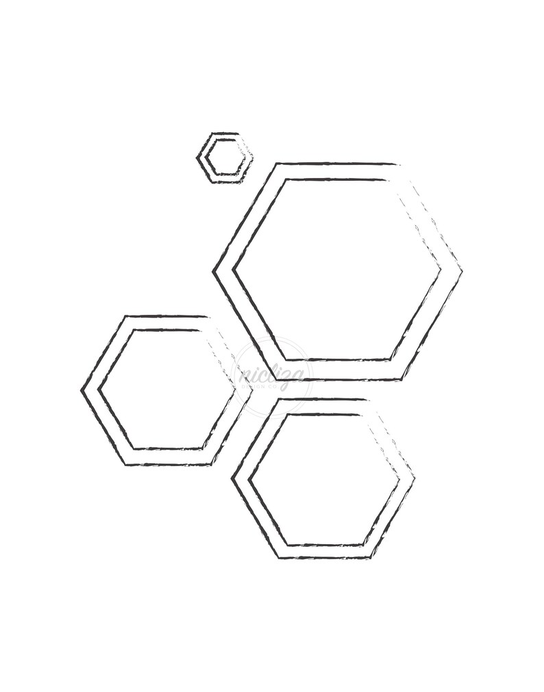 Honeycomb Print, Black and White, Poster, Minimalist Print, Printable ...