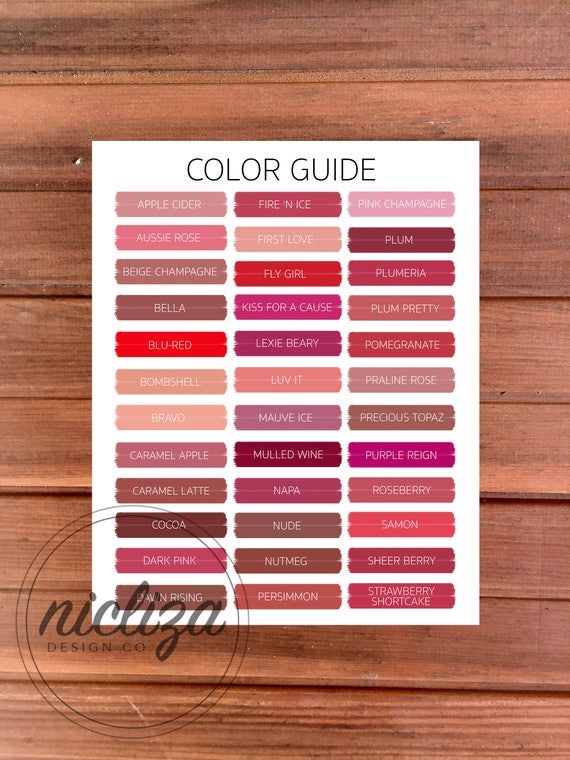 Lipsense Matte Colors Chart