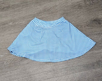 Gingham summer school skirt with built in shorts