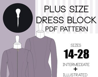 Plus-Size-Kleid-Vorlage PDF-Muster Kleid-Block-Plus-Size-Muster.