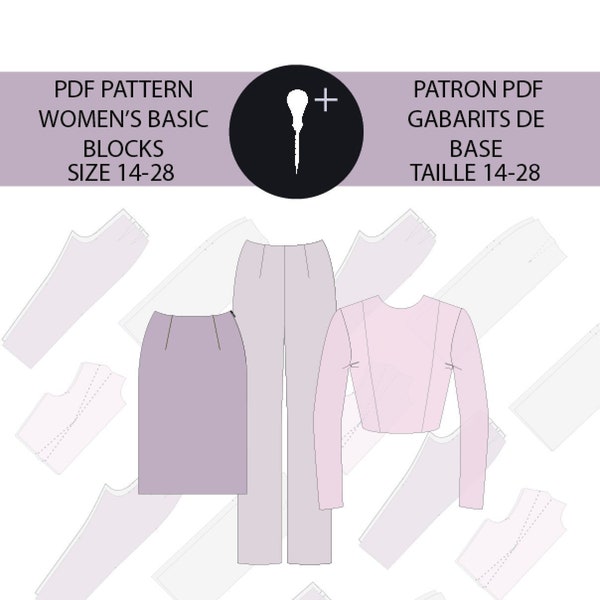 Patron PDF, gabarit femme taille plus gradé.