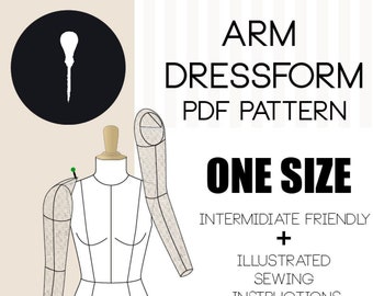 Bras de moulage patron PDF pattern dress-form arm for mannequin.