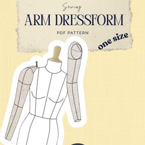 ドレスフォームアーム縫製パターンPDF｜マネキンアームパターン｜ファッションデザイン用ドレーピングツール｜即時ダウンロード
