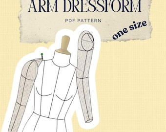 Dress Form Arm Sewing Pattern PDF | Mannequin Arm Pattern | Draping Tool for Fashion Design | Instant Download