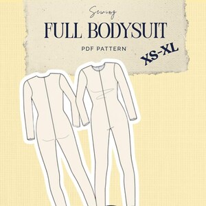 Full Bodysuit Sewing Pattern PDF | Unitard Pattern | Full Length Catsuit Pattern | Stretch Bodysuit | Instant Download | Bilingual