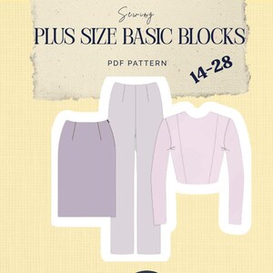 Plus Size Basic Blocks Sewing Pattern PDF | Fashion Slopers Sizes 14-28 | Bodice, Sleeve, Skirt, Pants Blocks | Pattern Drafting | Bilingual
