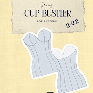 Bustier Sewing Pattern PDF | Corset Top with Cups Pattern | Structured Bustier Bodice Pattern | Instant Download | Bilingual