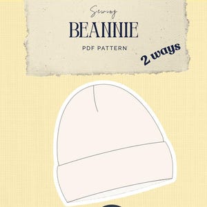 Beanie Sewing Pattern PDF | Slouchy Beanie & Ponytail Beanie Pattern | Adult Hat Pattern | Instant Download | Bilingual