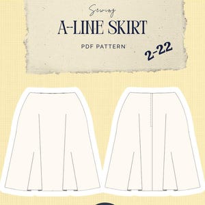 A-Line Skirt Sewing Pattern PDF | High Waist Skirt Pattern | Flared Skirt Pattern | Instant Download Sewing Pattern  | Bilingual