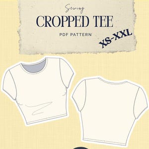 Cropped T-Shirt PDF Sewing Pattern for Women | Beginner Friendly | Instant Download Sewing Pattern | XS-XXL | Bilingual French + English