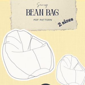 Bean Bag Sewing Pattern PDF | Large Bean Bag Chair Pattern | Floor Pouf Pattern | Instant Download DIY Furniture Sewing Pattern | Bilingual