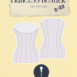 Schnittmuster für ein Bustier im Prinzessschnitt-Stil (PDF) – Korsett-Top-Schnittmuster – Damenbekleidungsschnittmuster – Digitaler Download – Nahtzugabe enthalten
