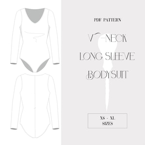 V-neck Bodysuit PDF Pattern.